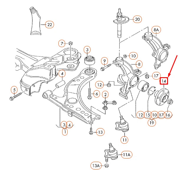 NEW VOLKSWAGEN BEETLE 9C FRONT WHEEL HUB WITH ROTOR 1J0407613H ORIGINAL
