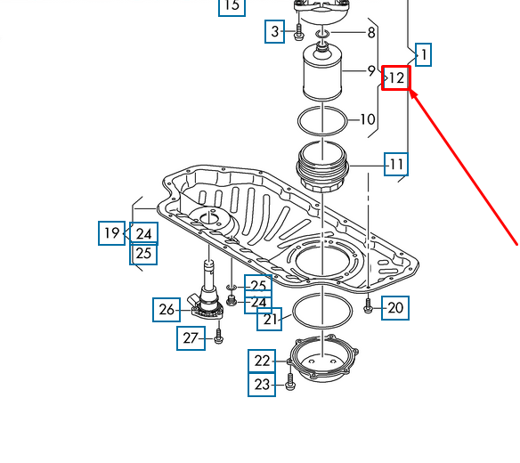 NEW AUDI Q7 4M OIL FILTER 057198405D ORIGINAL