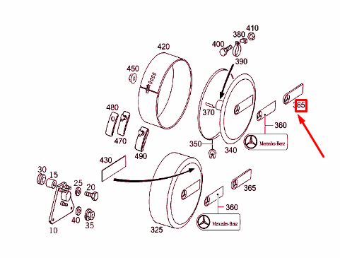 NEW MERCEDES-BENZ G-CLASS W463 SPARE TIRE COVER EMBLEM A4638901744 ORIGINAL
