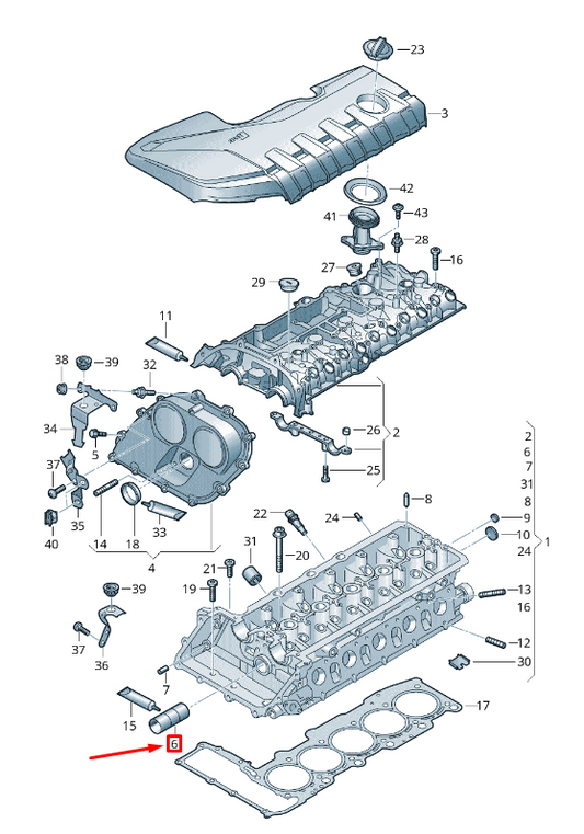 NEW AUDI RSQ3 8U CYLINDER HEAD COVER PIPE UNION 07K103499A ORIGINAL