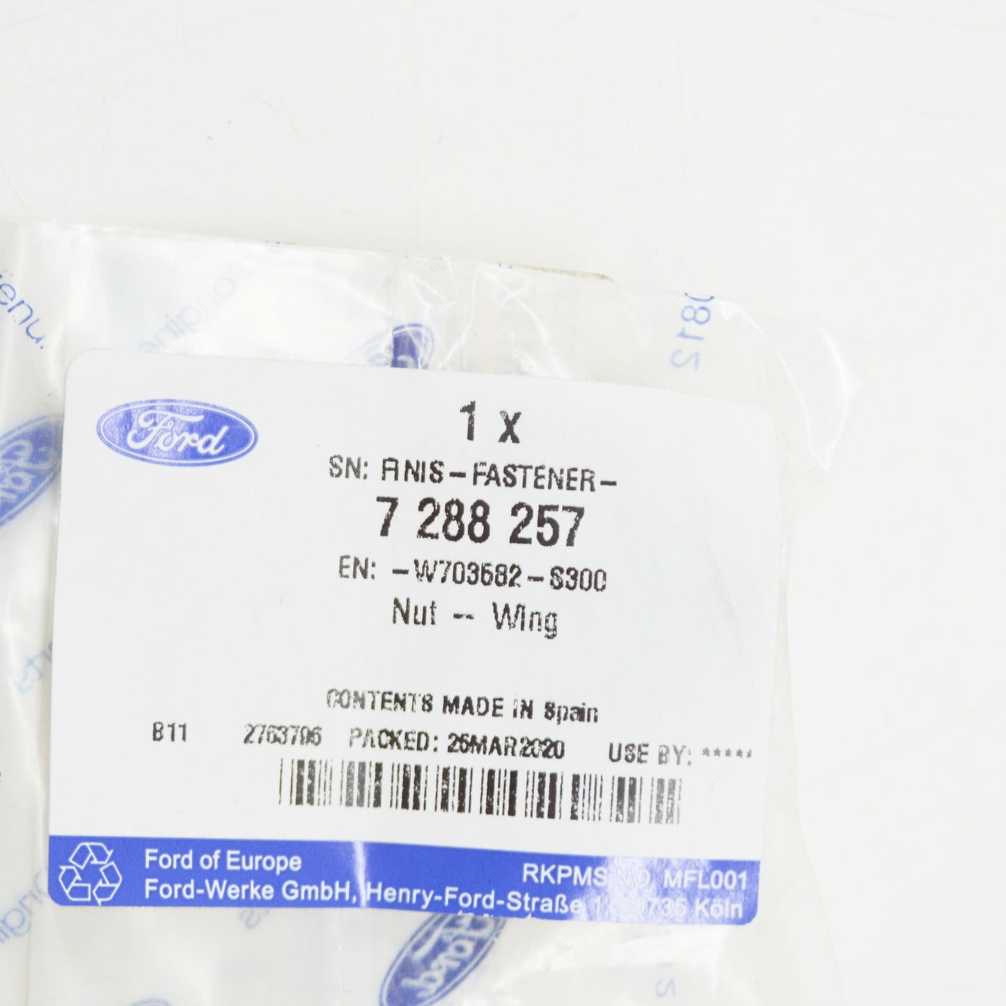 new ford tourneo custom spare wheel carrier nut w703582-s300 7288257 original