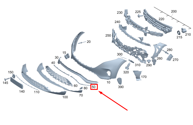 new mercedes-benz eqc front left lower bumper trim strip a2938853901 original