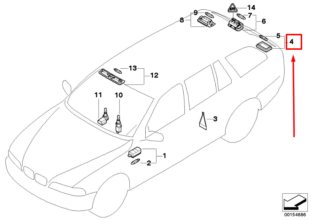 new bmw 5 e39 licence plate light lens 51138236878 8236878 original