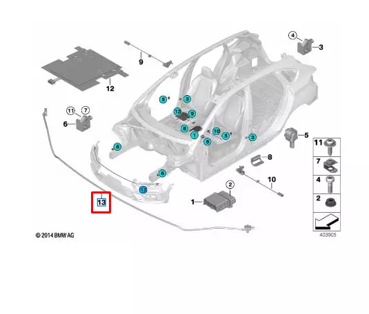 NEW BMW 2 ACTIVE TOURER F45 FRONT PEDESTRIAN PROTECTION SENSOR 65A2A059 ORIGINAL
