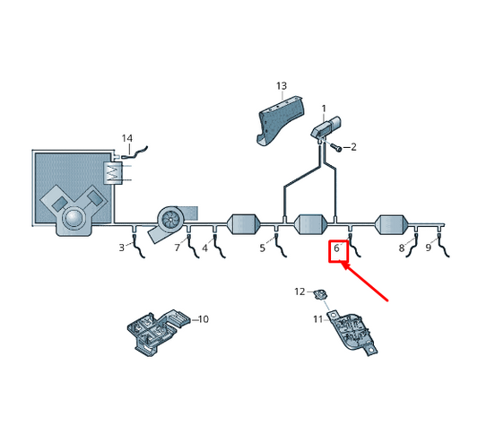 new vw amarok 2h exhaust gas temperature sensor 03l906088ja original