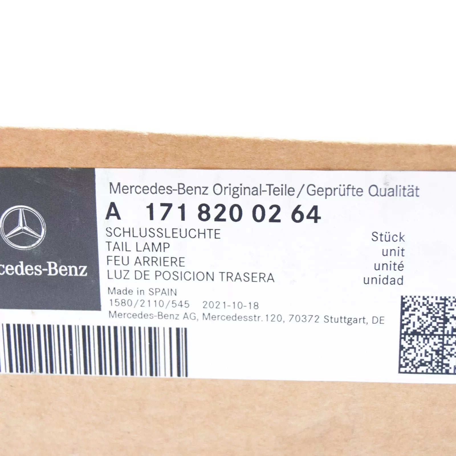 NEW MERCEDES-BENZ SLK R171 REAR RIGHT TAIL LAMP A1718200264 ORIGINAL