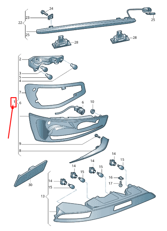 new audi q3 8u rear right taillight 8u0945094ab original