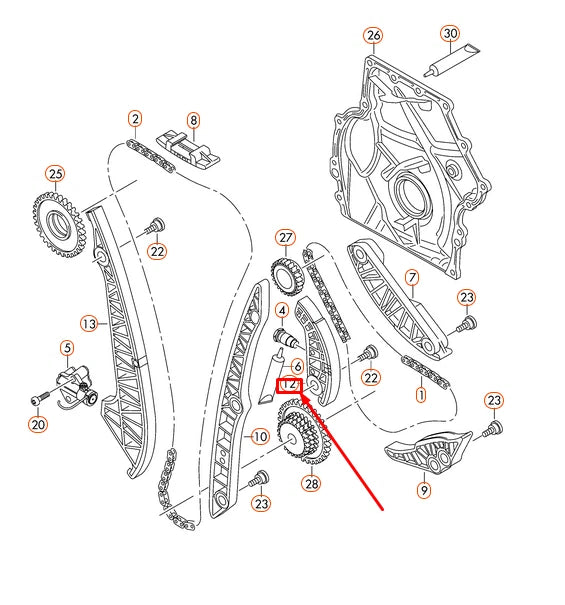 NEW AUDI A3 8P TIMING CHAIN GUIDE RAIL LOWER 06H109509P ORIGINAL
