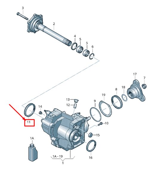 new audi a1 mk1 engine shaft oil seal 0cn525596a original