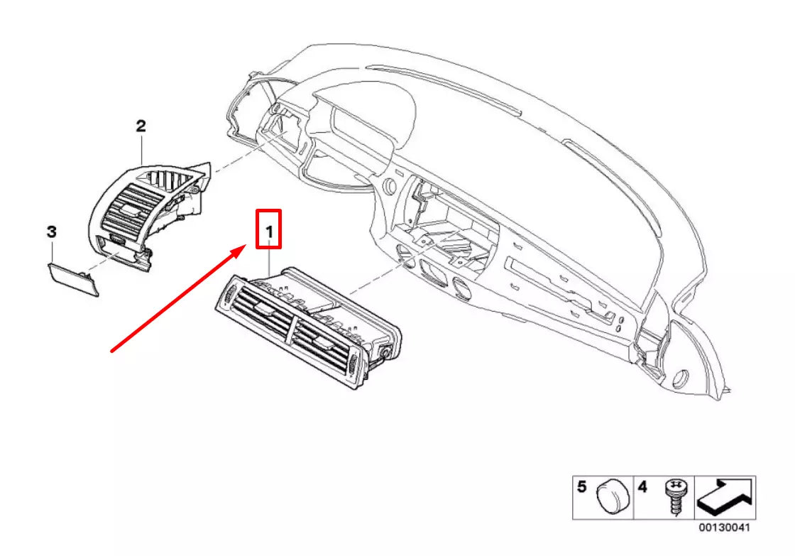 NEW BMW Z4 ROADSTER E85 CENTER CONSOLE AIR VENT 64228041494 8041494 ORIGINAL