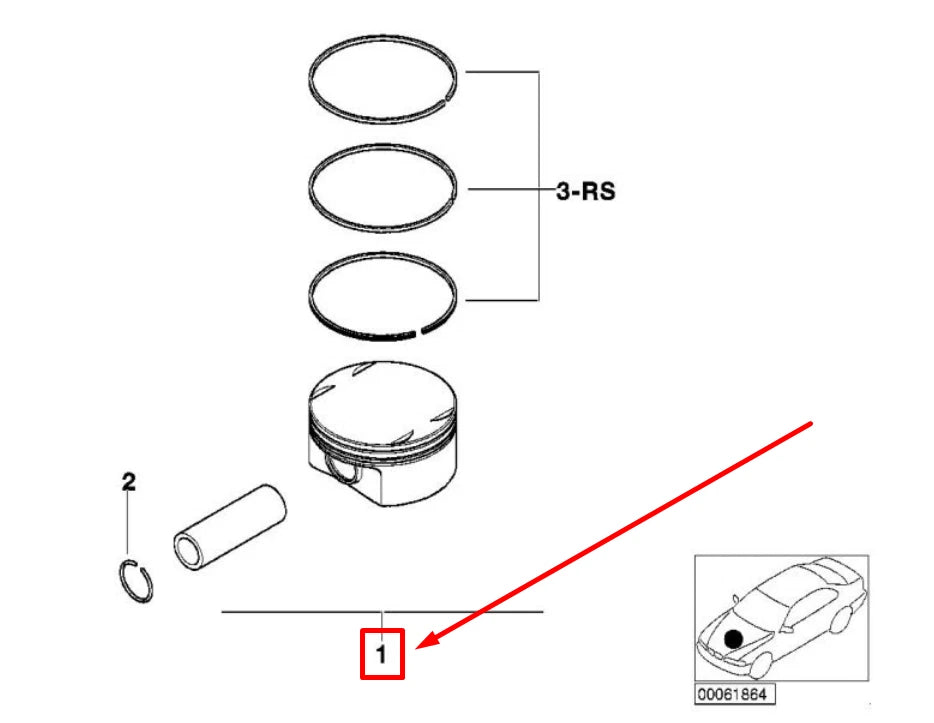 NEW BMW 5 E60 MAHLE PISTON 7506224 11257506224 ORIGINAL