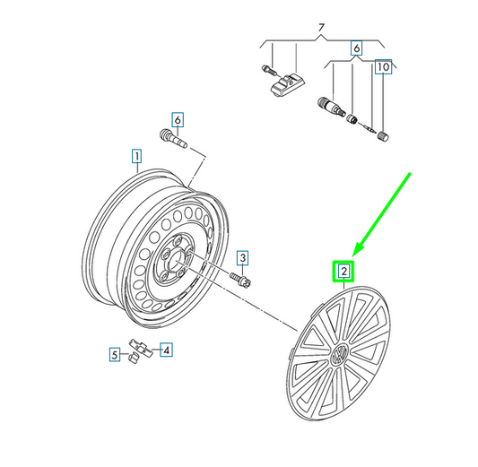 new volkswagen passat b8 3g wheel cover cap 3g0601147yti original
