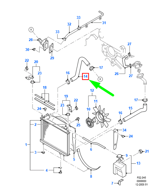 new ford ranger mk3 radiator hose 5031512 6m34-8260-ab original