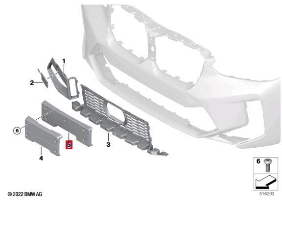 NEW BMW X3 M F97 FRONT BUMPER LICENSE NUMBER CARRIER 51118082776 ORIGINAL