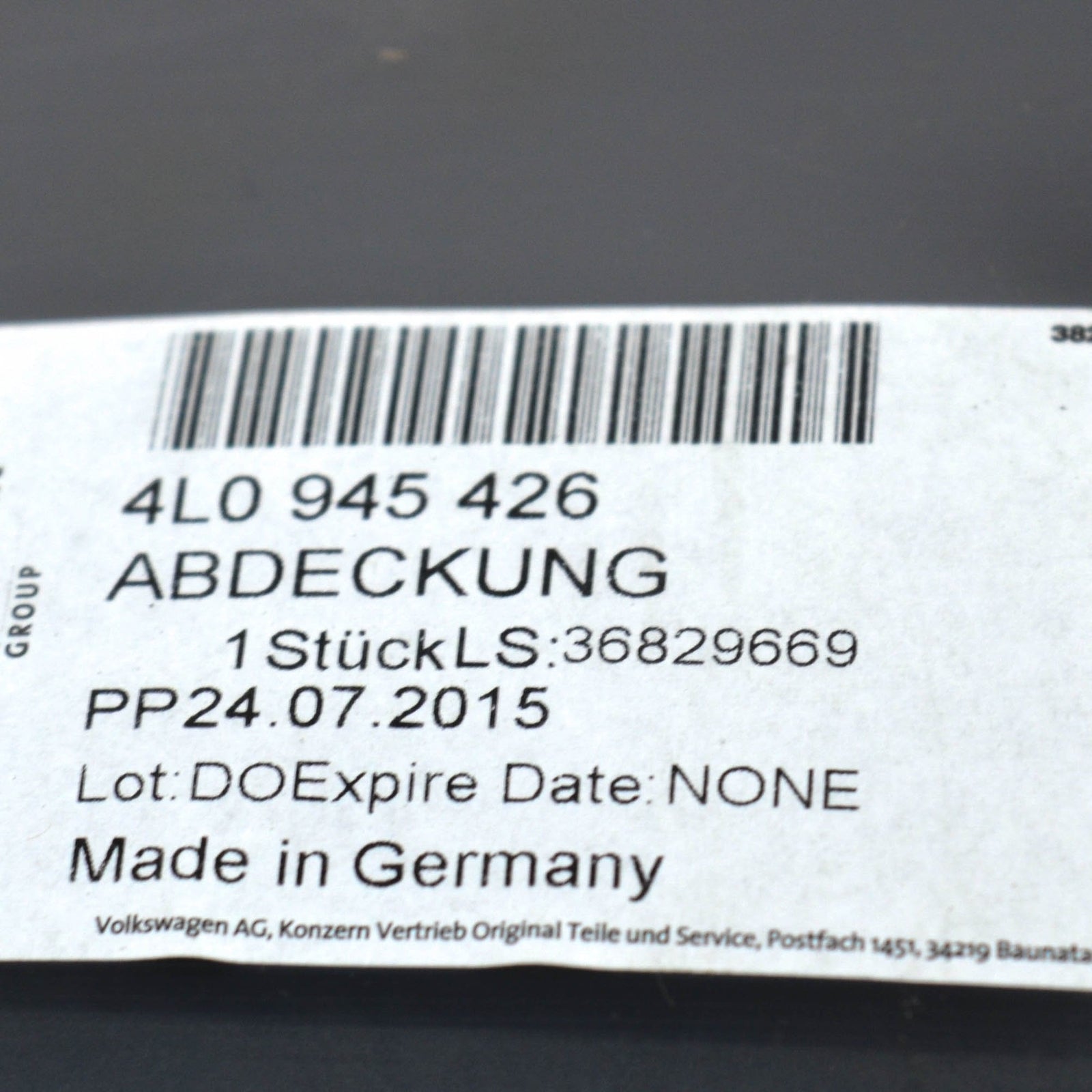 NEW AUDI Q7 4L TAIL LIGHT REAR COVER CAP RIGHT 4L0945426 ORIGINAL