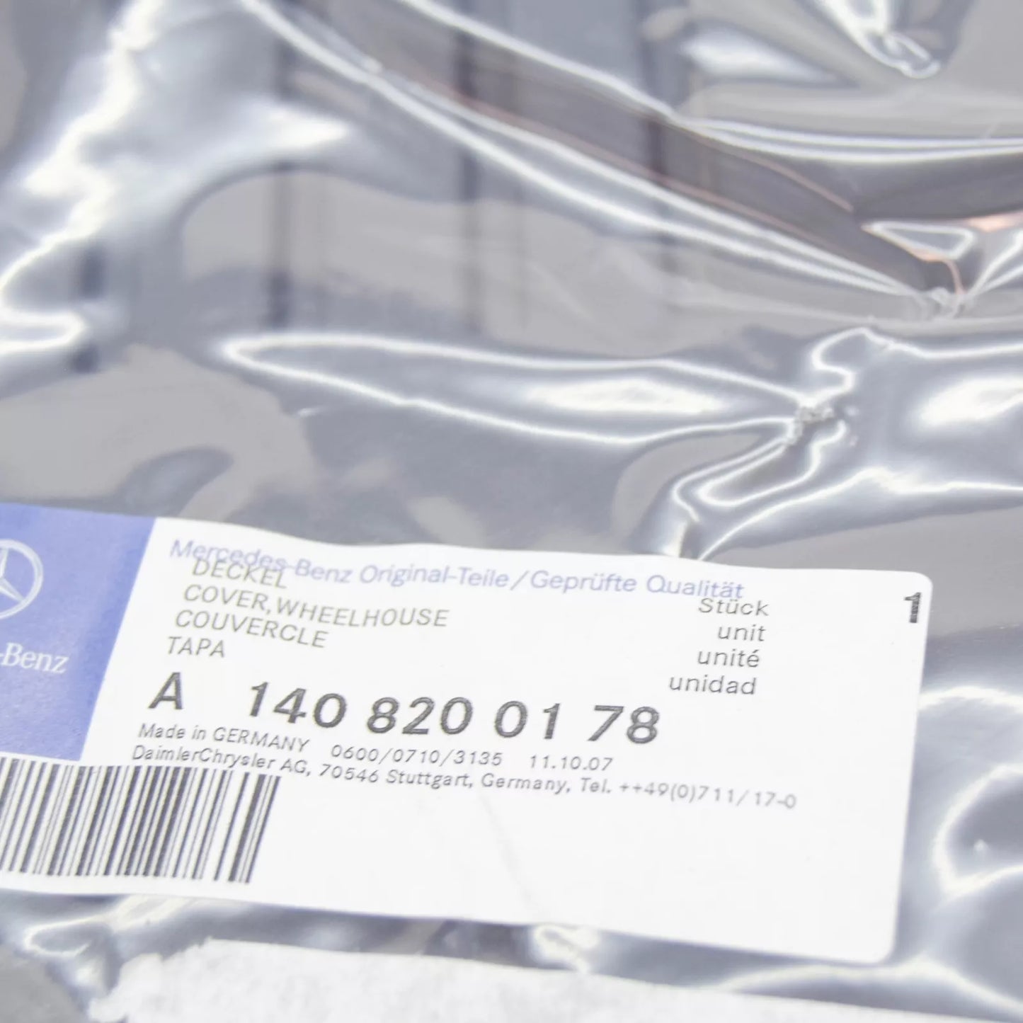 NEW MERCEDES-BENZ S W140 WHEELHOUSE CAP A1408200178 1998 23437529 ORIGINAL