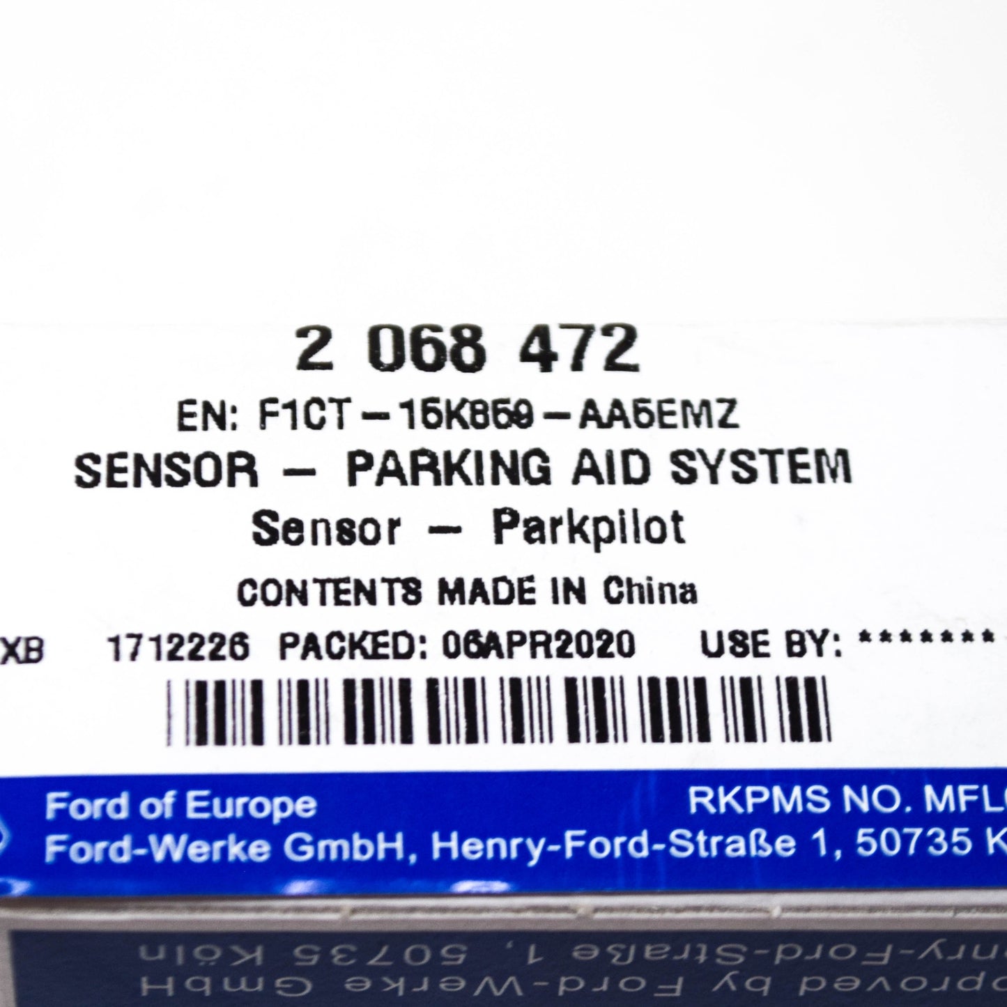 new ford ranger tk3 t6 rear bumper pdc sensor 2068472 f1ct-155859-aa5emz