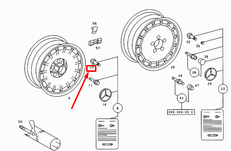 NEW MERCEDES-BENZ SALOON W123 VINTAGE METAL TIRE VALVE STEM A1074000013 ORIGINAL