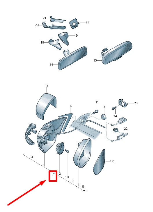 NEW VW JETTA MK6 FRONT RIGHT WING MIRROR RHD 5C8857508C ORIGINAL