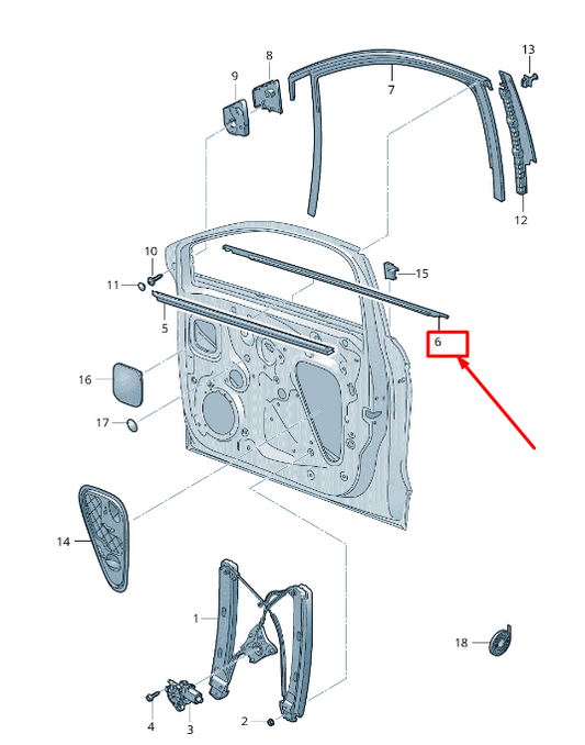 new seat arona kj front left outer window aperture seal 6f0837477e5ap original