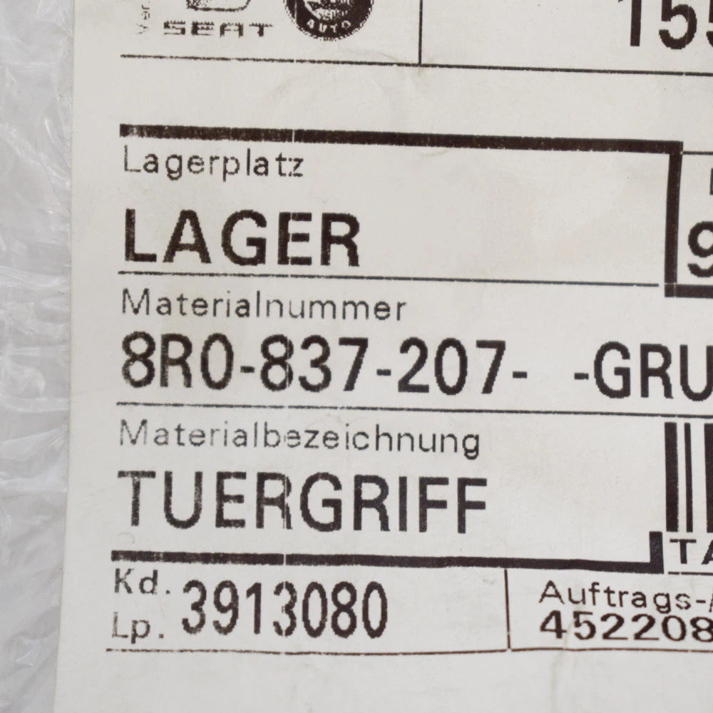 NEW AUDI Q5 8R FRONT LEFT DOOR EXTERIOR HANDLE 8R0837207 GRU ORIGINAL