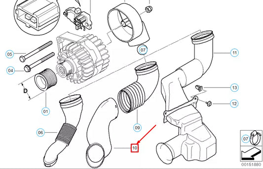 NEW BMW 3 E46 LOWER AIR DUCT CHANNEL TUBE 12317503969 ORIGINAL