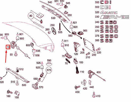 NEW MERCEDES-BENZ S W221 REAR LID LOCK A2217500185 ORIGINAL
