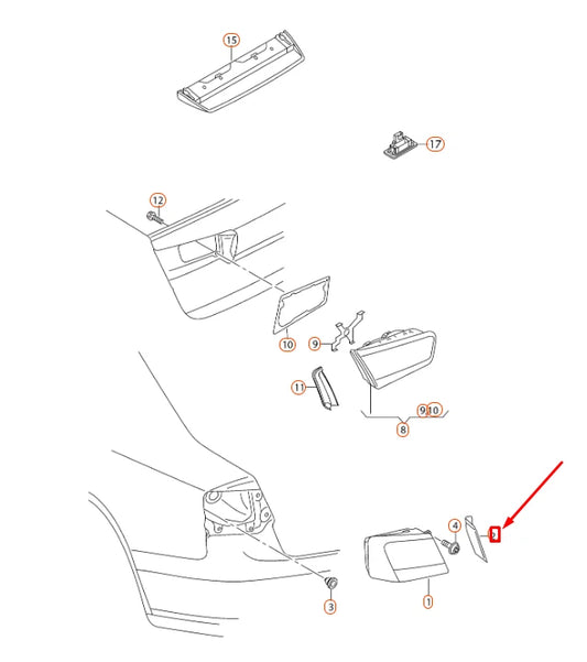 NEW AUDI A6 C7 REAR LEFT TAIL LIGHT TRIM 4G5945253 ORIGINAL