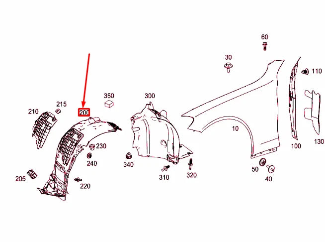 NEW MERCEDES-BENZ C W205 FRONT LEFT WHEEL HOUSING LINER A2056903101 ORIGINAL