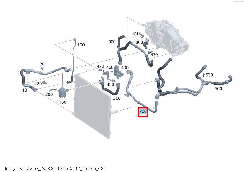 NEW MERCEDES-BENZ S W223 WATER COOLANT HOSE PIPE A2235008600 ORIGINAL
