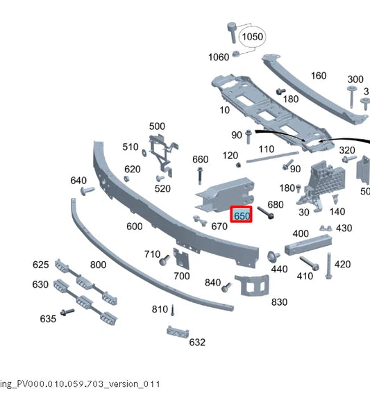 NEW MB S W223 FRONT BUMPER REINFORCEMENT EXTENSION RIGHT A2236205400 ORIGINAL