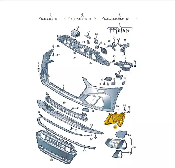NEW AUDI A7 SPORTBACK 4K8 FRONT LEFT AIR GUIDE PART 4K8121763D 2019 ORIGINAL