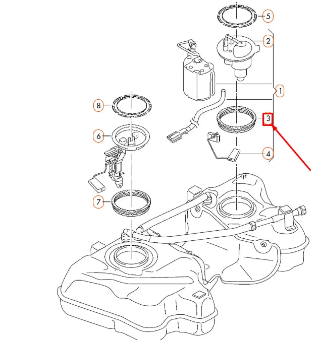 NEW AUDI A1 MK1 FUEL PUMP GASKET SEAL 1J0919133B ORIGINAL