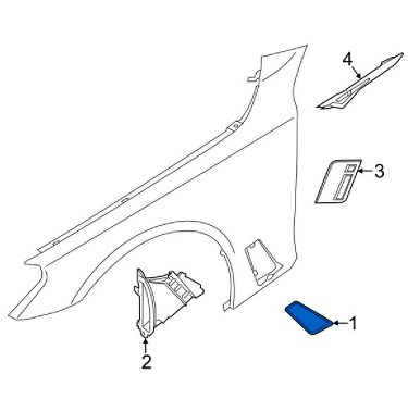 new bmw 5 g30 front left sidewall air duct trim 51747439013 original