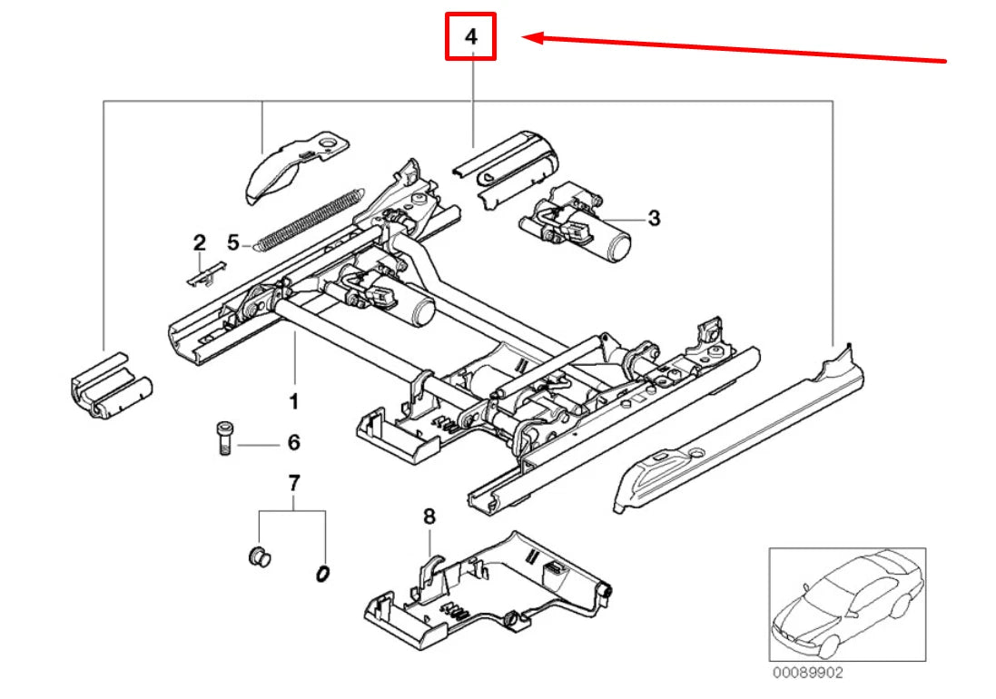 NEW BMW 5 E39 FRONT SEAT RAIL COVER KIT 52108217315 8217315 ORIGINAL