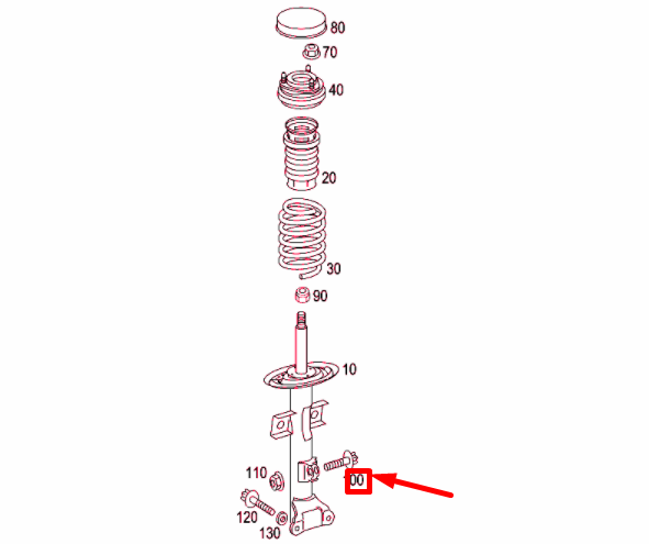 NEW MB SLK R171 FRONT HYDROPPNEUMATIC SPRING LEG BOLT A0009902403 ORIGINAL