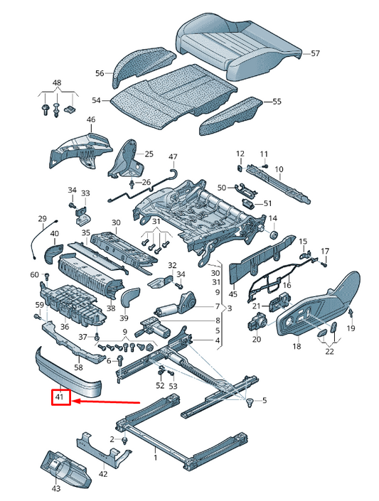 NEW AUDI Q7 4M FRONT LEFT INNER SEAT FRAME TRIM 4M0881793DT4 GENUNIE ORIGINAL
