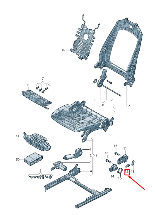 NEW AUDI Q7 4M FRONT RIGHT POWER SEAT SWITCH KNOB 4K0959816YVB ORIGINAL