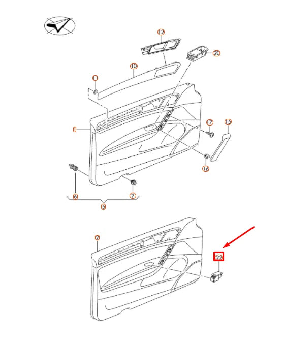 NEW VW GOLF MK7 FRONT RIGHT DOOR WINDOW SWITCH TRIM LHD 5G086834581U ORIGINAL