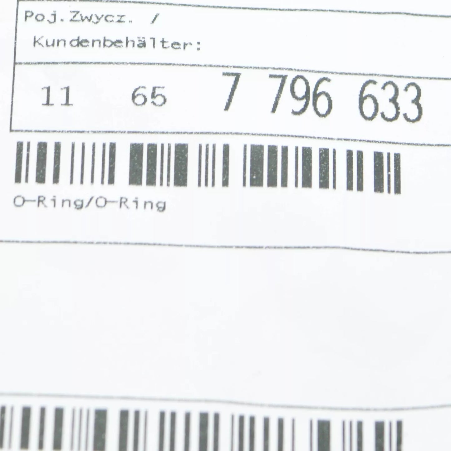 NEW BMW 5 E60 INTAKE MANIFOLD O-RING 11657796633 ORIGINAL