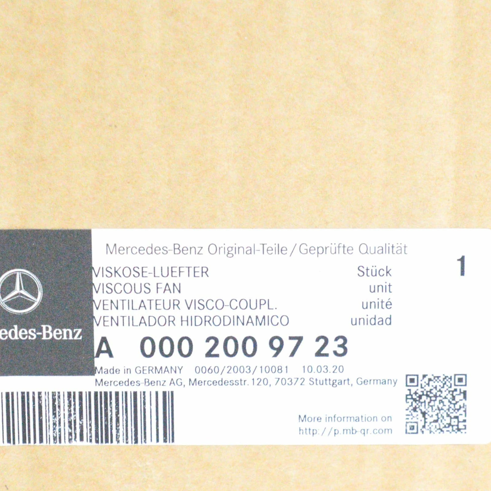 NEW MERCEDES-BENZ VITO W639 FAN BLADE A0002009723