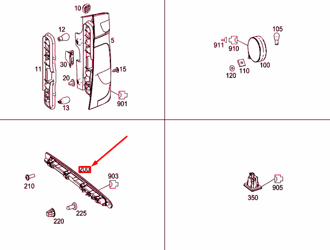 new mercedes-benz vito w447 additional brake lamp a4479060700 original