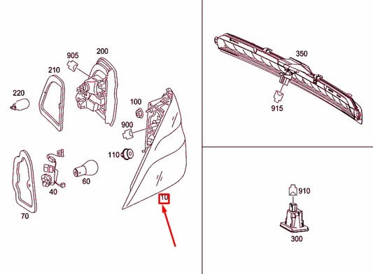 NEW MERCEDES-BENZ ML W166 REAR LEFT TAIL LIGHT A1669065702 ORIGINAL