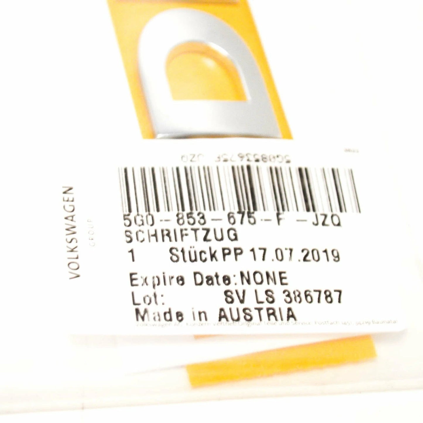 NEW VW GOLF MK7 REAR TRUNK TDI EMBLEM BADGE LOGO 5G0853675FJZQ ORIGINAL