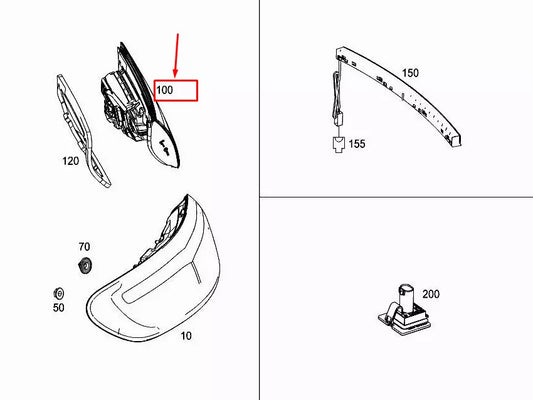 NEW MERCEDES-BENZ E COUPE C238 REAR RIGHT TAILGATE TAILLIGHT A2389062400