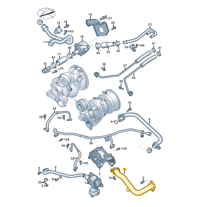 NEW AUDI A6 C8 COOLANT HOSE PIPE 06M121507C ORIGINAL