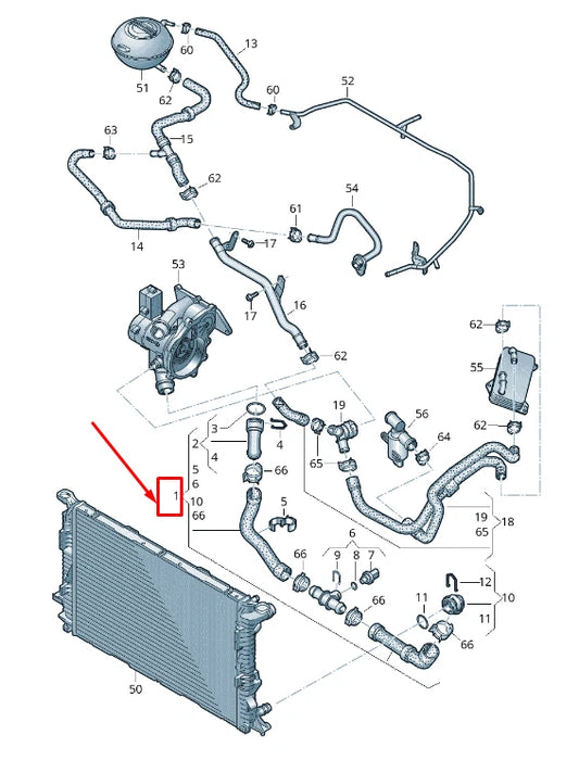 NEW AUDI Q3 8U COOLANT HOSE WITH QUICK RELEASE COUPLING 5N0122051CF ORIGINAL