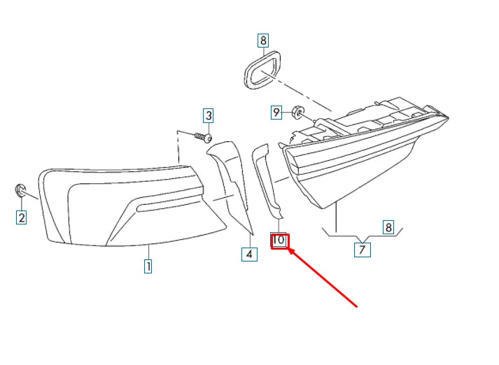 NEW AUDI RS5 COUPE 8W6 REAR LEFT INNER TAIL LIGHT TRIM 8W6945255B