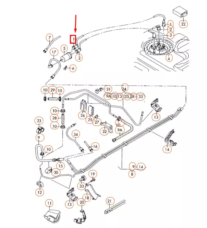 NEW AUDI A6 C6 FEED FUEL LINE 4F0201220D