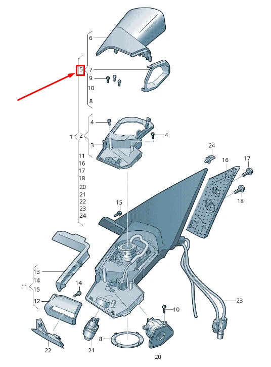 NEW AUDI E-TRON GEN LEFT DIGITAL EXTERIOR MIRROR REPAIR SET 4KE857697 ORIGINAL